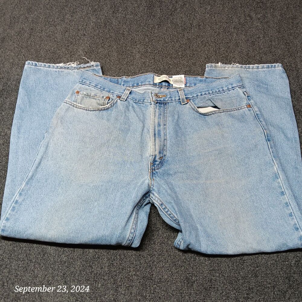 Levi Jeans Men 38x29 Blue 505 Regular Straight Leg Mid Rise Casual Pants